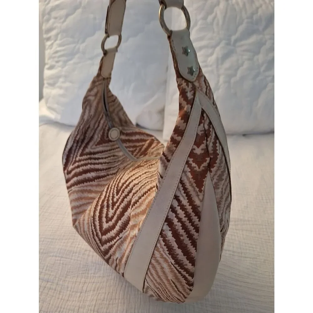 The Sports Sac Hobo Abstract Animal Print Tan Camel